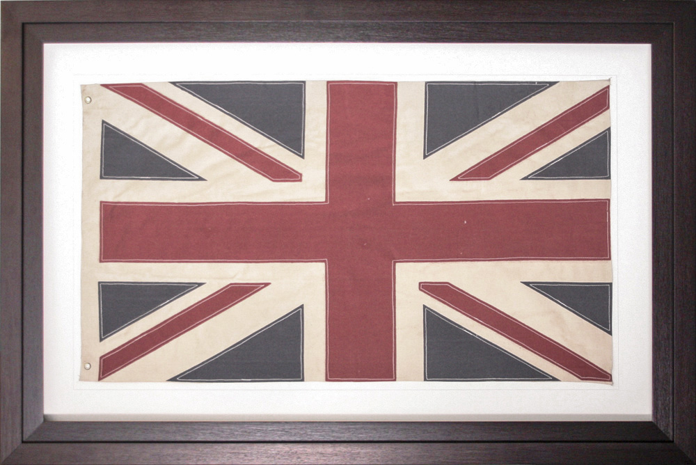 AO115 Wall décor art framed print Union Jack brown frame